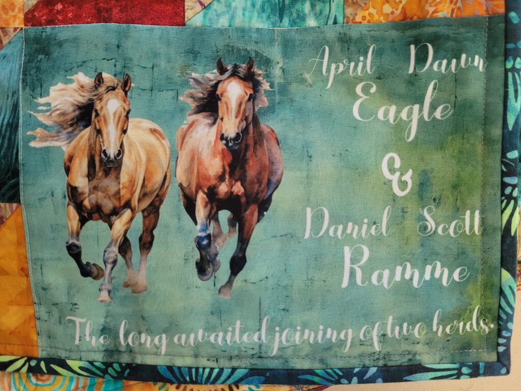 This is sublimation printed on 100% polyester. The colors are vibrant and you can easily read the label.