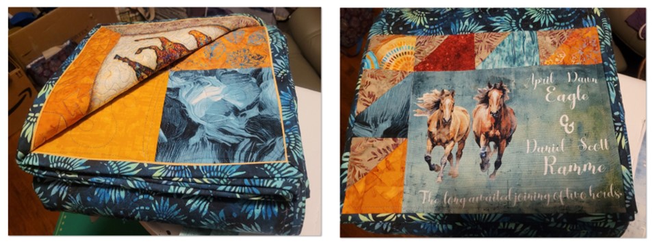 Label and colors of the quilt.