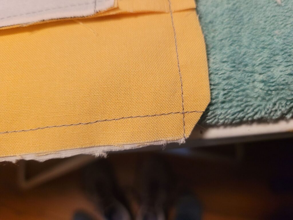 Clip the corner before turning.