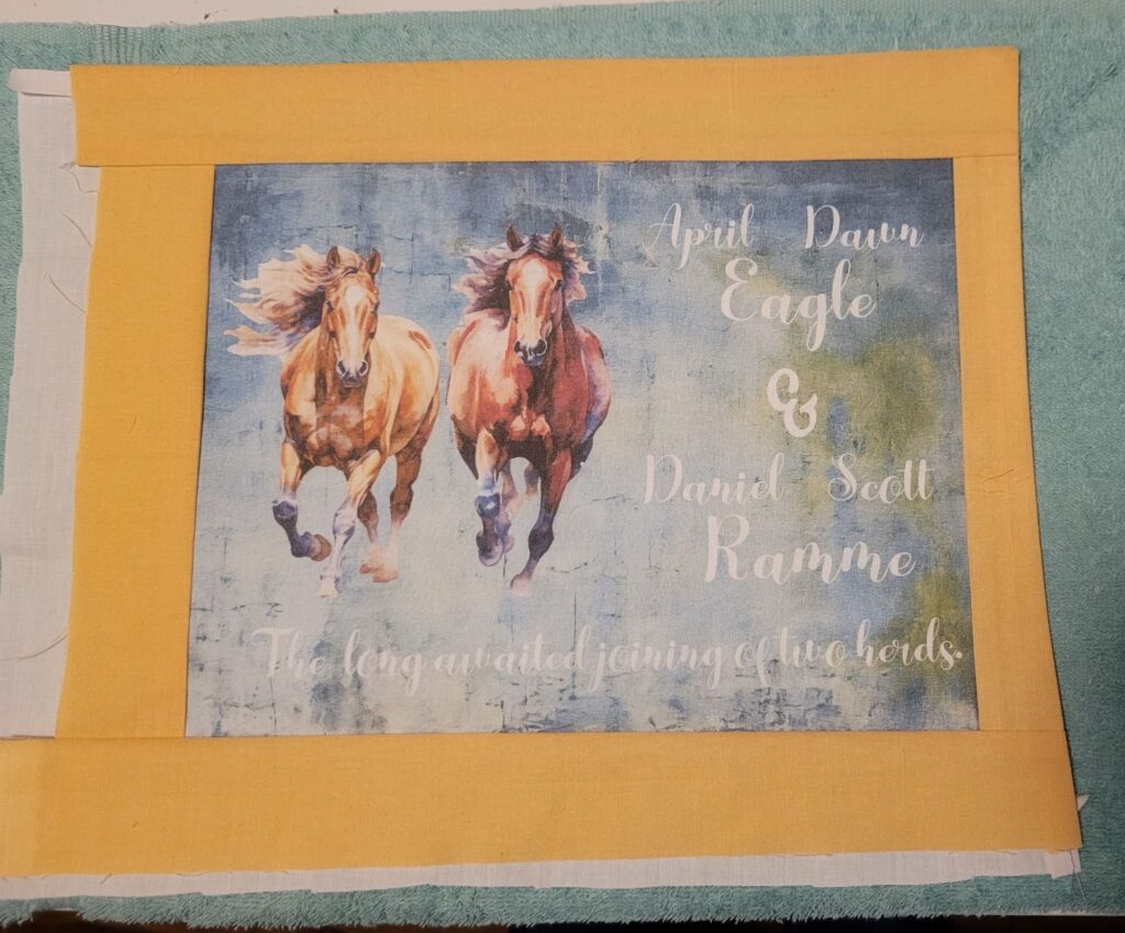 Label is turned and pressed.